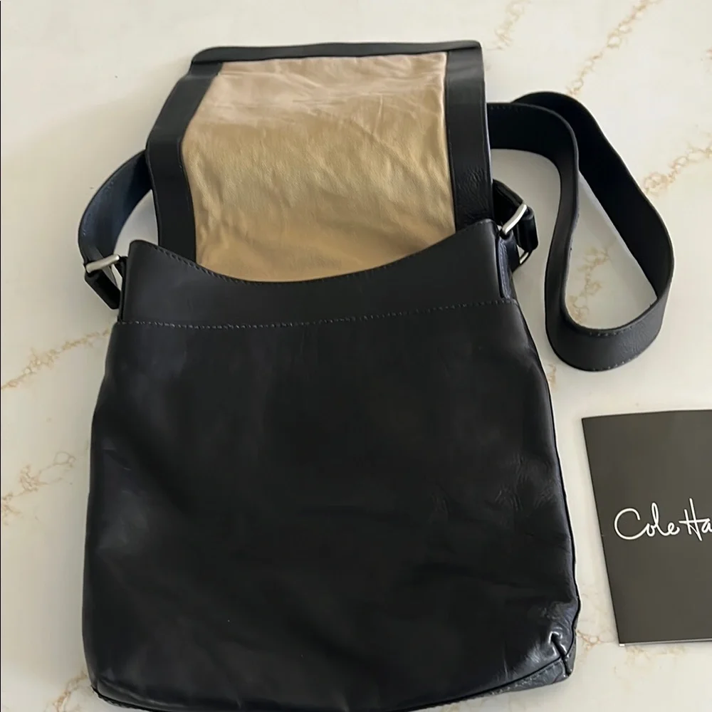 Cole Haan Black Leather Crossbody Messenger Bag